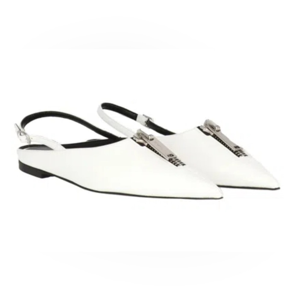 Stella McCartney Zipit White Flat Sandals 41